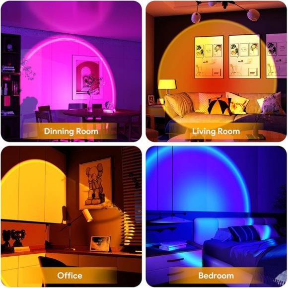 Sunset Lamp Projection Led Lights with Remote, 16 Colors Night Light 360° - Picture 1 of 8